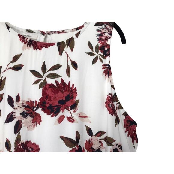 Maurices Dress Womens Size XXL White Floral Sleeveless Lined Keyhole Crew Neck - Picture 4 of 12